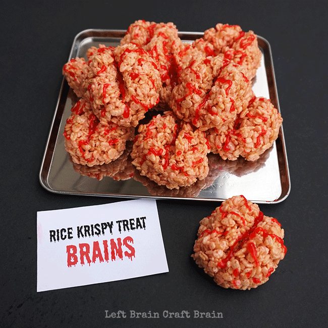 Rice Krispie Brains | Mad Scientist Party Ideas