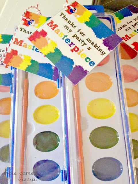 Watercolor Party Favors | Art Party Ideas