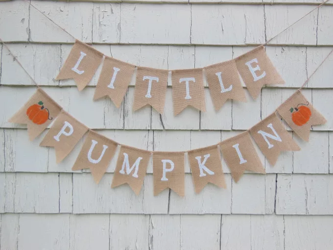 Burlap little pumpkin banner