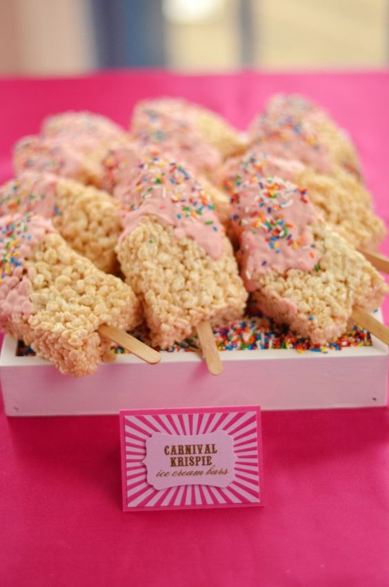 Carnival Krispie Ice Cream Bars | Carnival Party Ideas