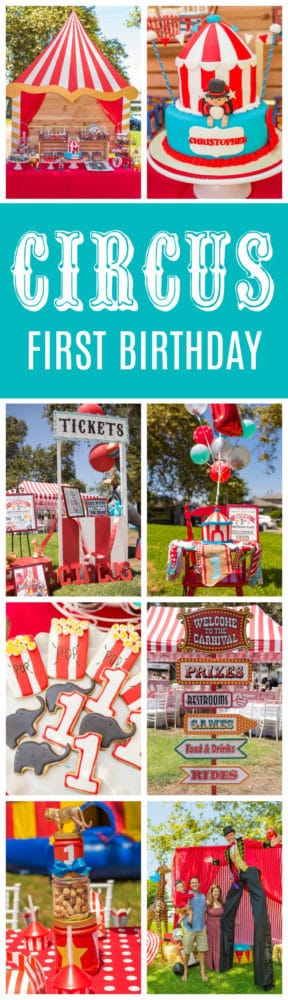 Whimsical Circus First Birthday Party featured on Pretty My Party