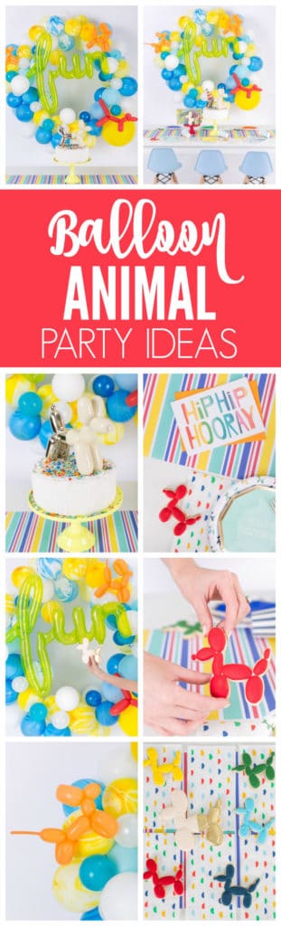 Colorful Balloon Animal Themed Party featured on Pretty My Party