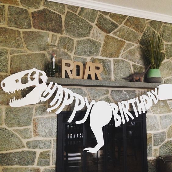 Dinosaur Happy Birthday Banner - Dinosaur Party Ideas