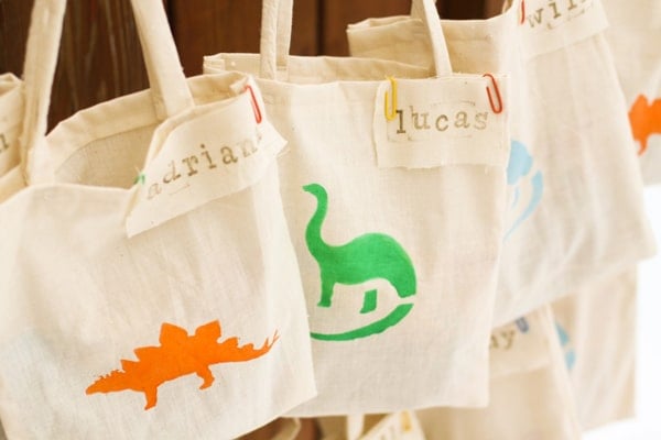 Dinosaur Favor Bags - Dinosaur Themed Party