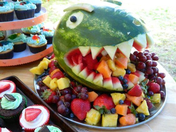 Dinosaur Watermelon Fruit Bowl - Dinosaur Birthday Party Ideas