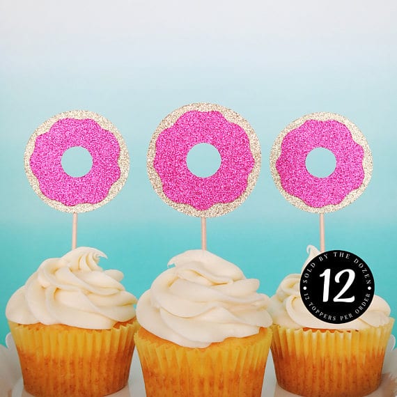 Donut Cupcake Toppers | Donut Themed Party Ideas
