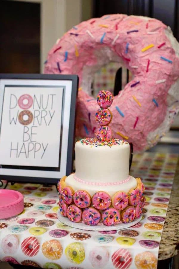 Donut Birthday Cake | Donut Themed Party Ideas