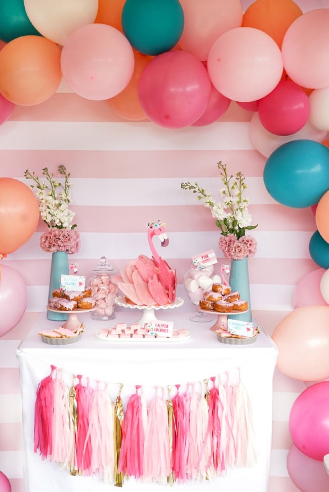 Flamingo Birthday Party Sweets Table