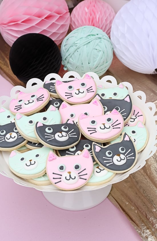 Kitty Cat Cookies | Cat Party Ideas