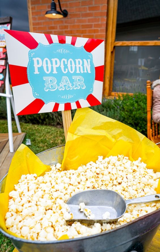 Popcorn Bar - Carnival Theme Party Ideas