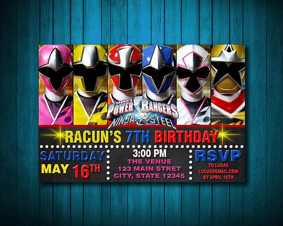 Power Ranger Birthday Invitation