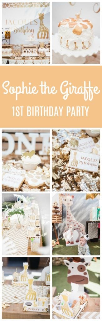 Sophie the Giraffe Inspired First Birthday Party featured on Pretty My Party