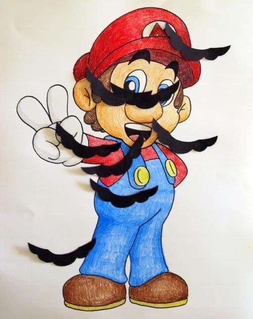 Pin the Mustache on Mario Party Game - Super Mario Party Ideas