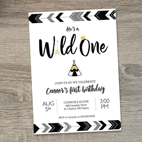 Wild One Party Invitation | Wild One Birthday Ideas