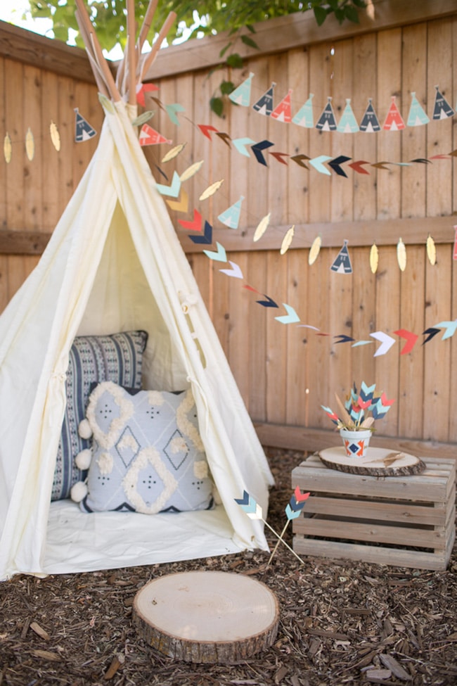 Wild One First Birthday Party Teepee on Pretty My Party