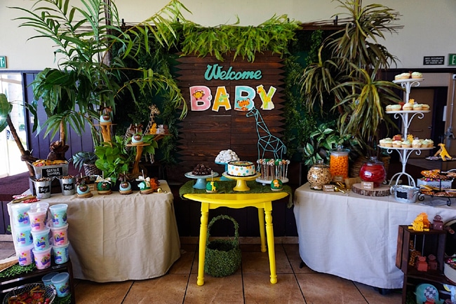 Animal Safari Themed Baby Shower Dessert Table