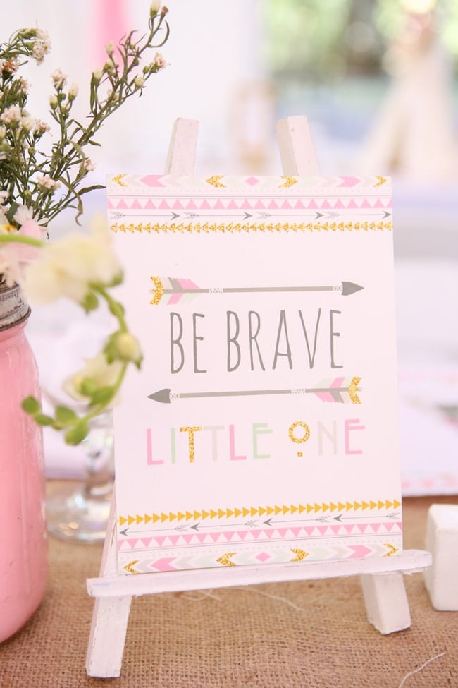 Be Brave Little One Party Sign