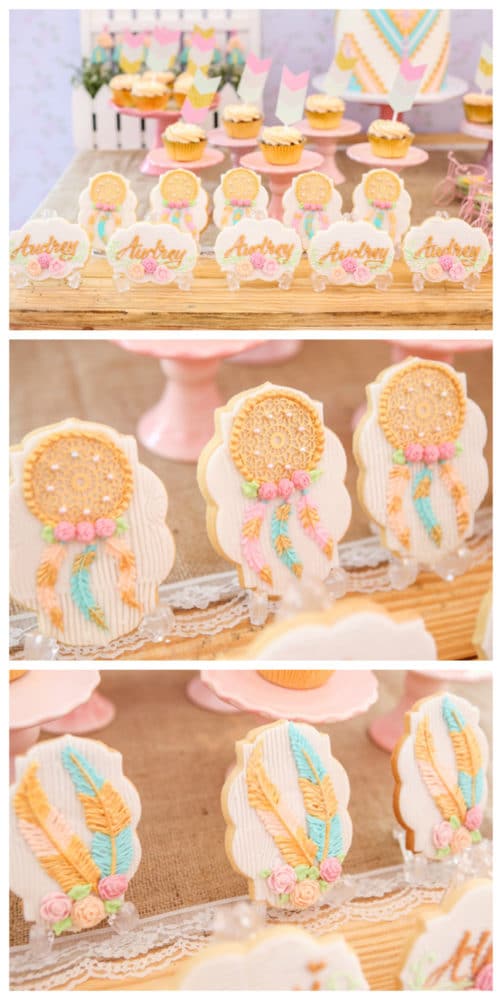 Twins Boho Themed 1st Birthday Party Cookies