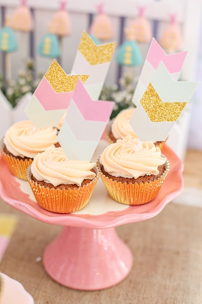 Twins Boho Themed 1st Birthday Party Cupcakes