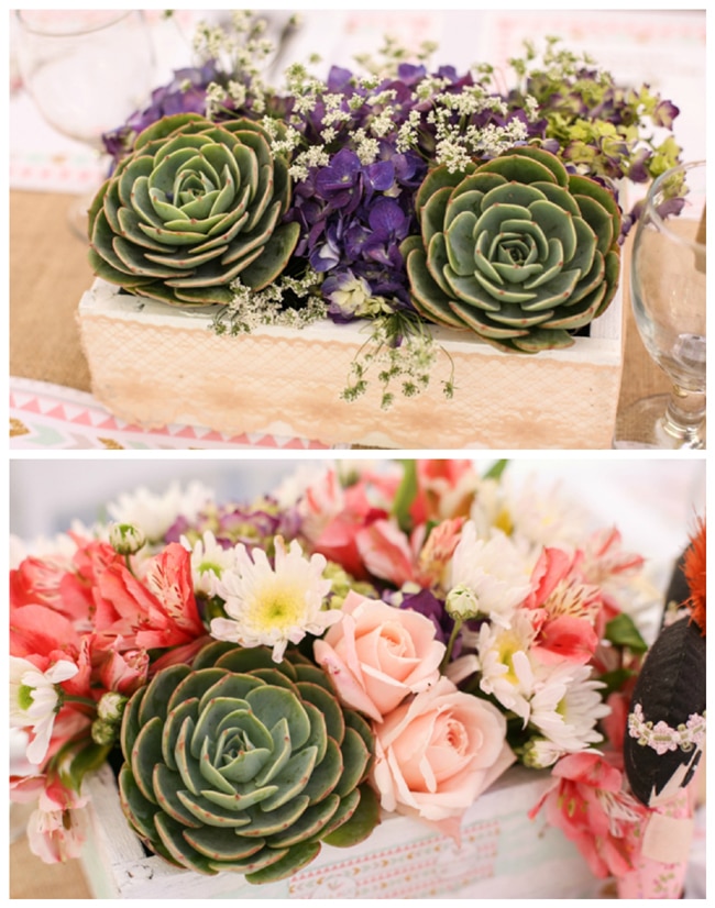 Boho Themed Party Succulents