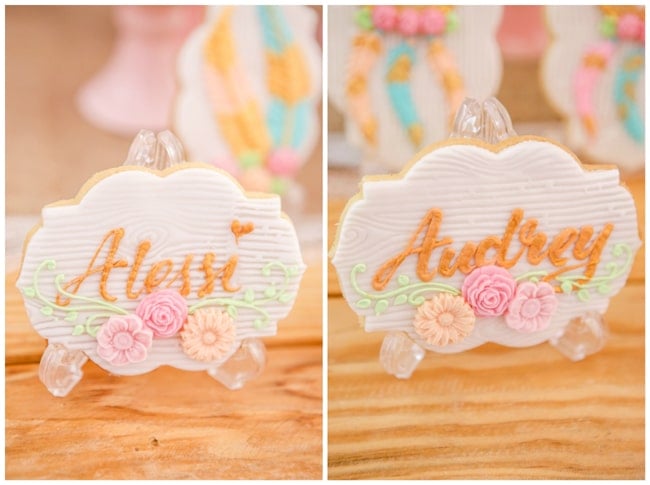 Twins Boho Themed 1st Birthday Party Cookies