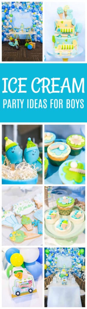 Boys Ice Cream Themed Birthday Party featured on Pretty My Party