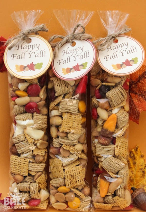 Fall Trail Mix with Free Printable - Fall Festival Party Ideas