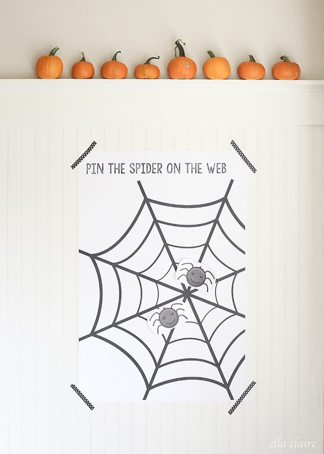 Free Pin the Spider on the Web Printable Game