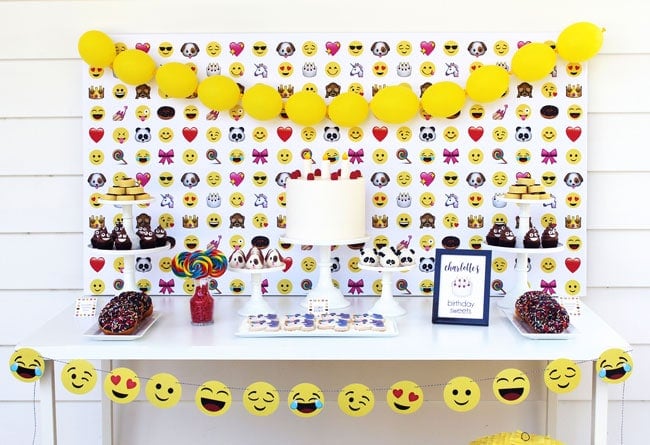 Awesome Emoji Themed 11th Birthday Party Dessert Table