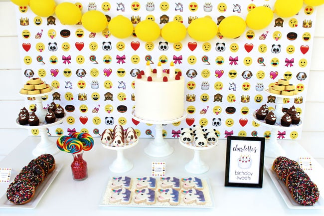Awesome Emoji Themed 11th Birthday Party Desserts