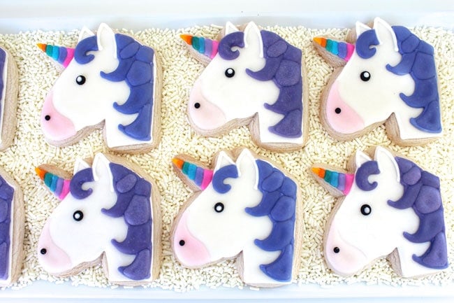 Awesome Emoji Themed 11th Birthday Party Unicorn Cookies
