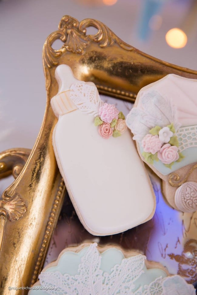 Gorgeous Marie Antoinette Baby Shower Cookies - Pretty My Party