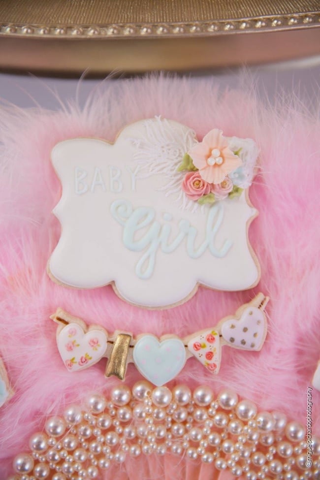 Gorgeous Marie Antoinette Baby Shower Cookies - Pretty My Party