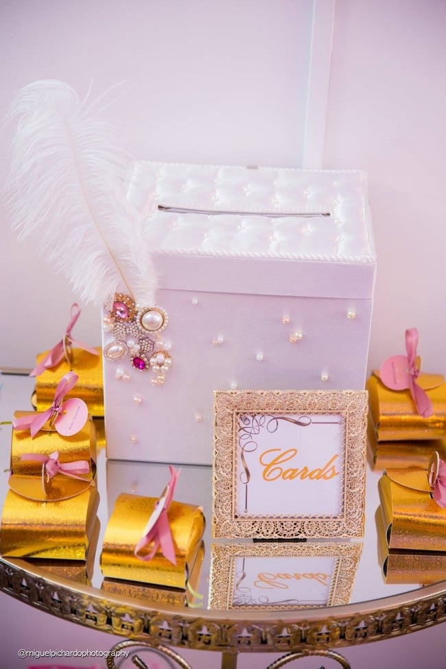 Gorgeous Marie Antoinette Baby Shower Card Box - Pretty My Party