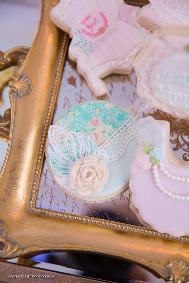 Gorgeous Marie Antoinette Baby Shower Cookies - Pretty My Party