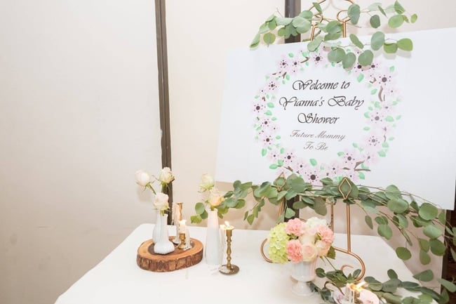 Blush Garden Themed Baby Shower Welcome Sign