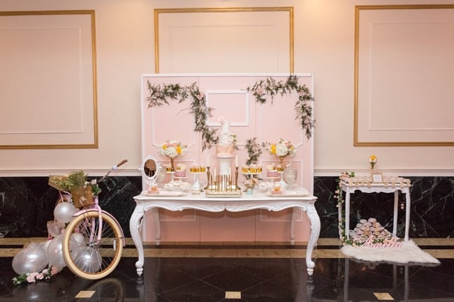 Blush Garden Themed Baby Shower on Pretty My Party