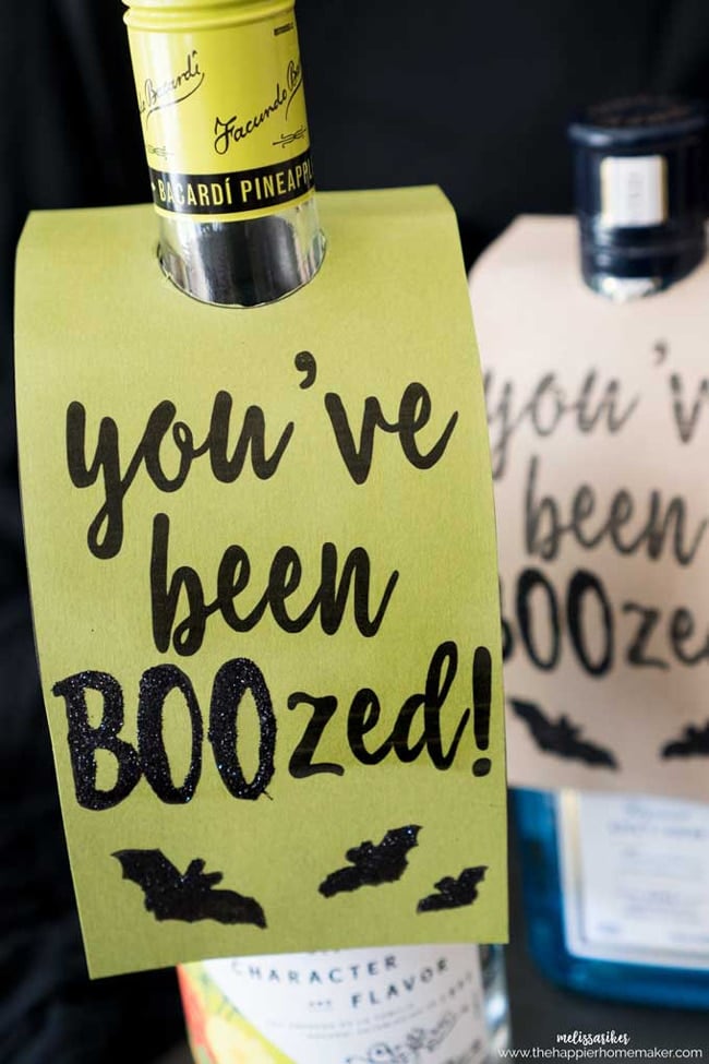 Halloween You've Been Boozed Free Tag Printable