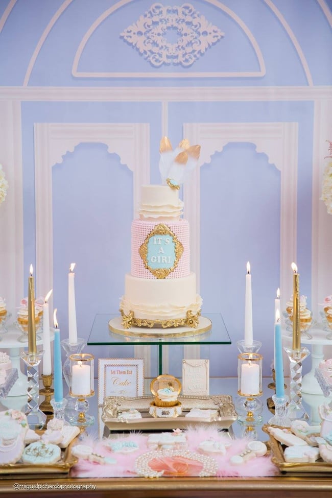 Gorgeous Marie Antoinette Baby Shower Cake - Pretty My Party