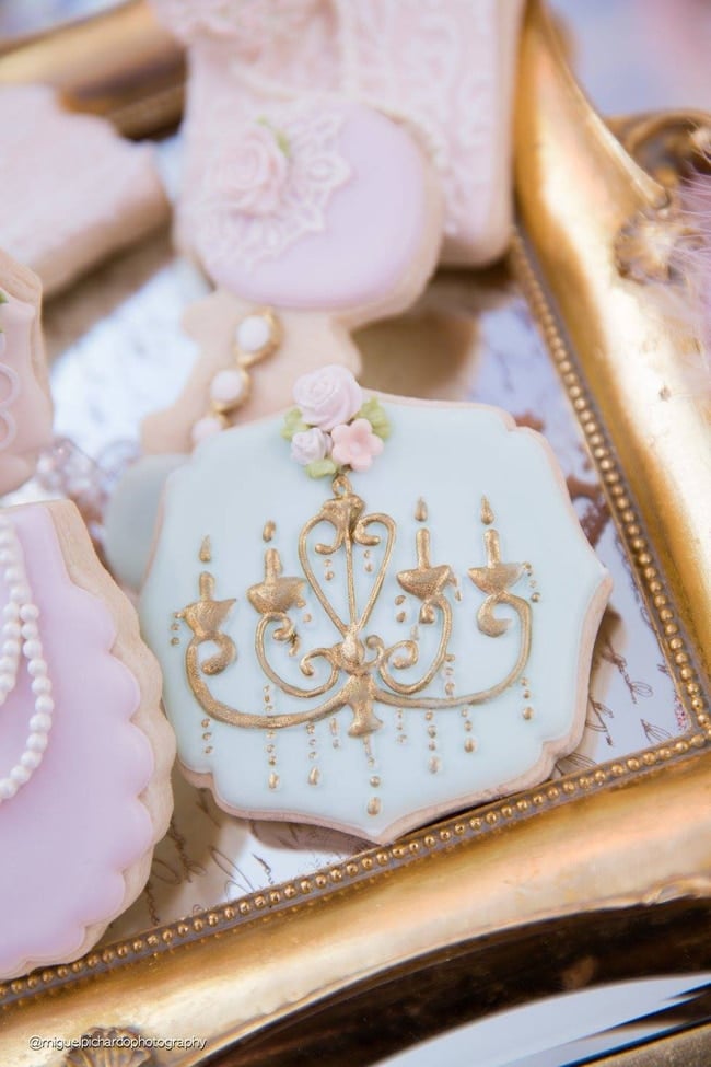 Gorgeous Marie Antoinette Baby Shower Cookies - Pretty My Party