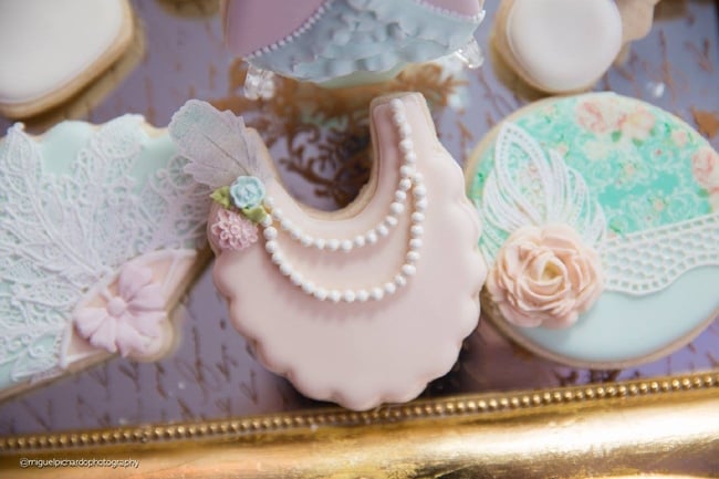 Gorgeous Marie Antoinette Baby Shower Cookies - Pretty My Party