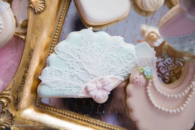 Gorgeous Marie Antoinette Baby Shower Cookies - Pretty My Party