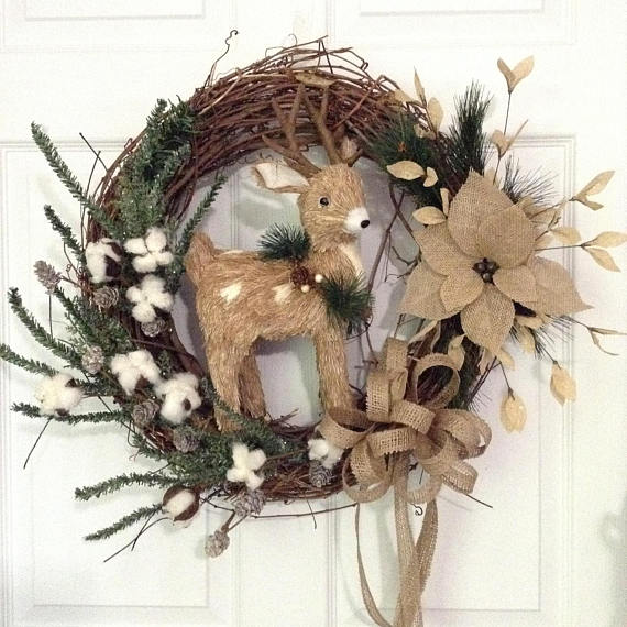 Rustic Reindeer Wreath