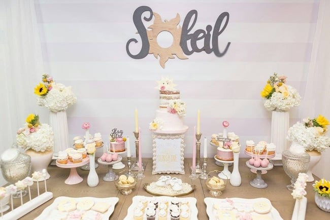 You Are My Sunshine Themed Baby Shower on Pretty My Party