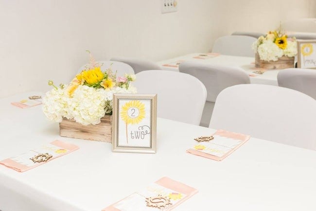 You Are My Sunshine Themed Baby Shower on Pretty My Party