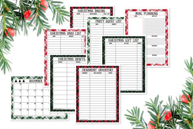 Free Printable Holiday Planner Pack