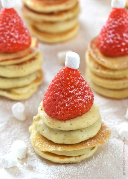 Santa Hat Mini Pancake Stackers