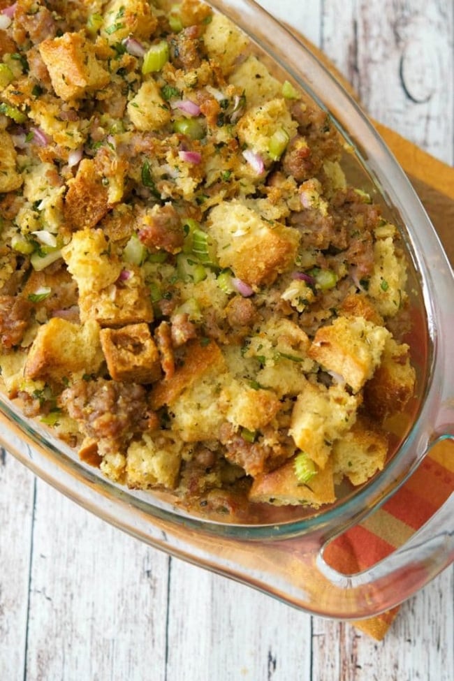 Italian Sausage Bread Stuffing for Thanksgiving