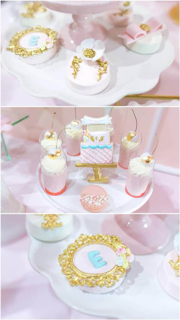 Pink and Gold Princess Birthday Party Desserts