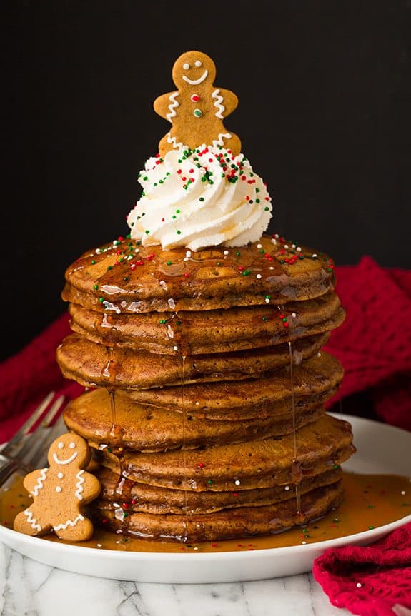 Gingerbread Pancakes for Kids Santa Breakfast